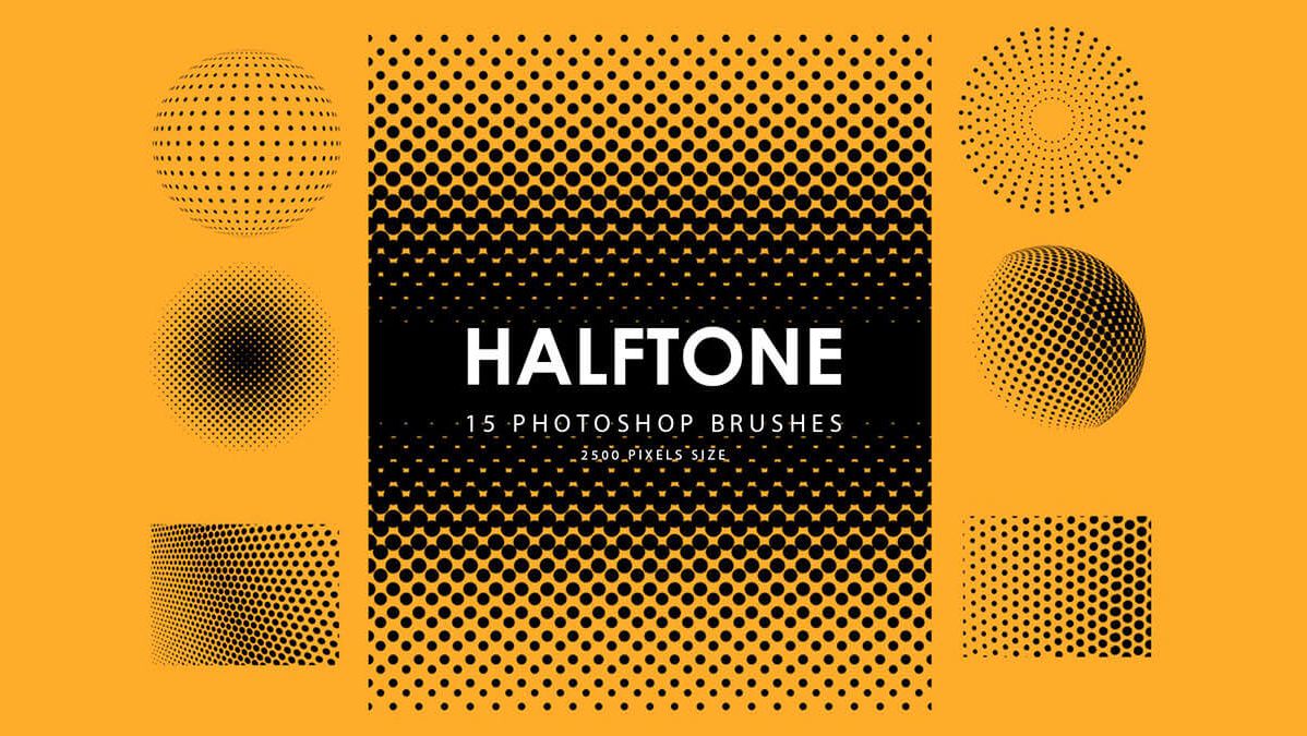 15 halftone brushes - Free Photoshop Brushes