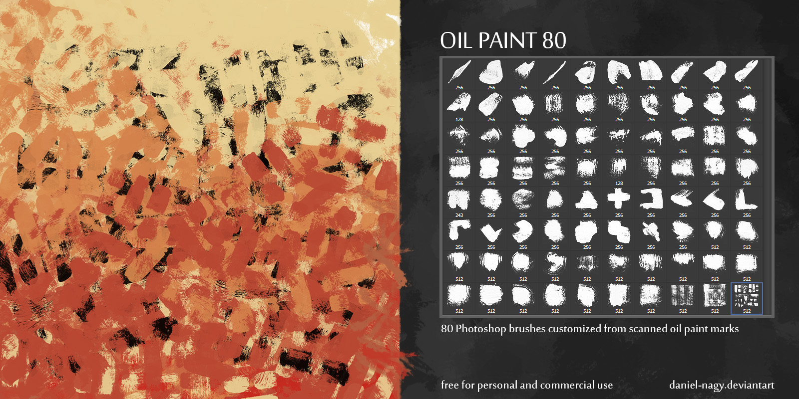 Oilpaint big brushset - 80 brushes - Free Photoshop Brushes